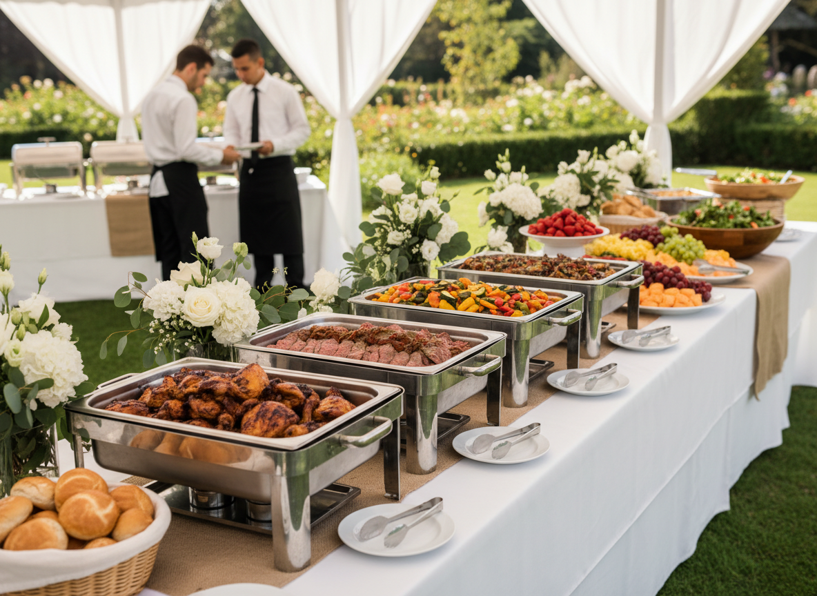 Elegant catered buffet from Catering By Michael